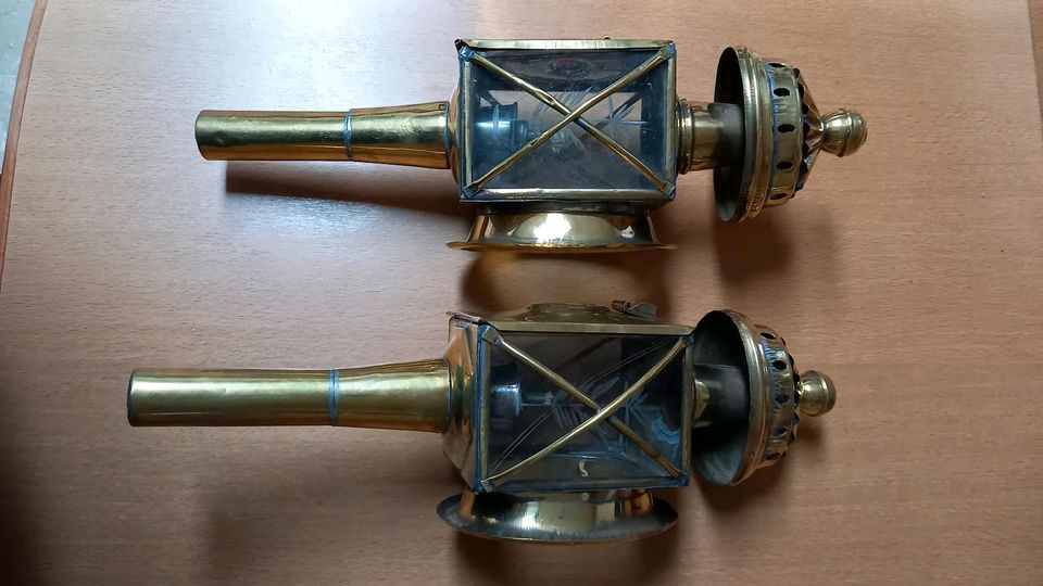 Antike Lampe Messing für Auto, Kutsche, Oldtimer in Muggensturm