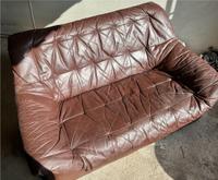 2er Sofa Couch rustikale Ledercouch braun Hessen - Gersfeld Vorschau