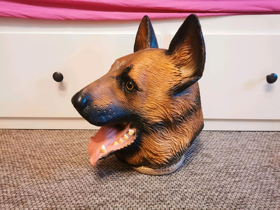 Fasching Schäferhund Erw Hund Maske Latex Hundemaske Verkleidung in Scharbeutz