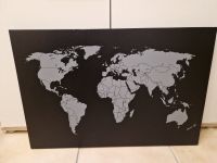 Weltkarte schwarz silber Holzleinwand 60x40 cm Wandbild Rheinland-Pfalz - Ludwigshafen Vorschau