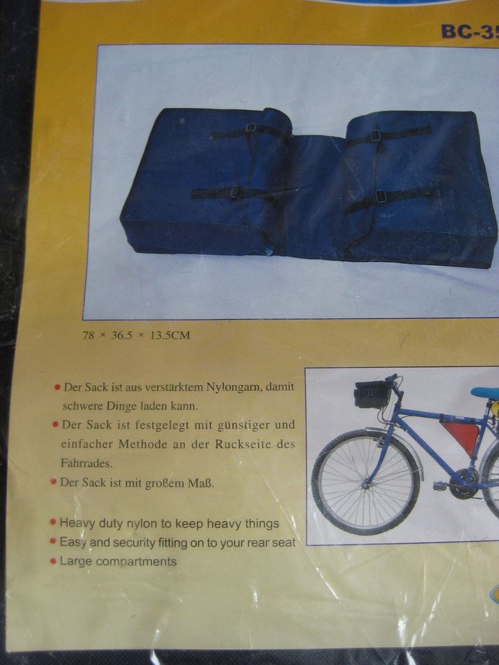 blaue Fahrradtasche Doppelsack, neuwertig in Krefeld