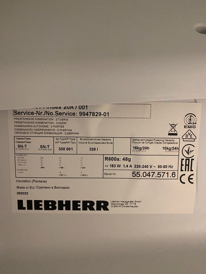 Kühl- Gefrierschrank Kombination Liebherr 2023 Kühlschrank in Westerrönfeld