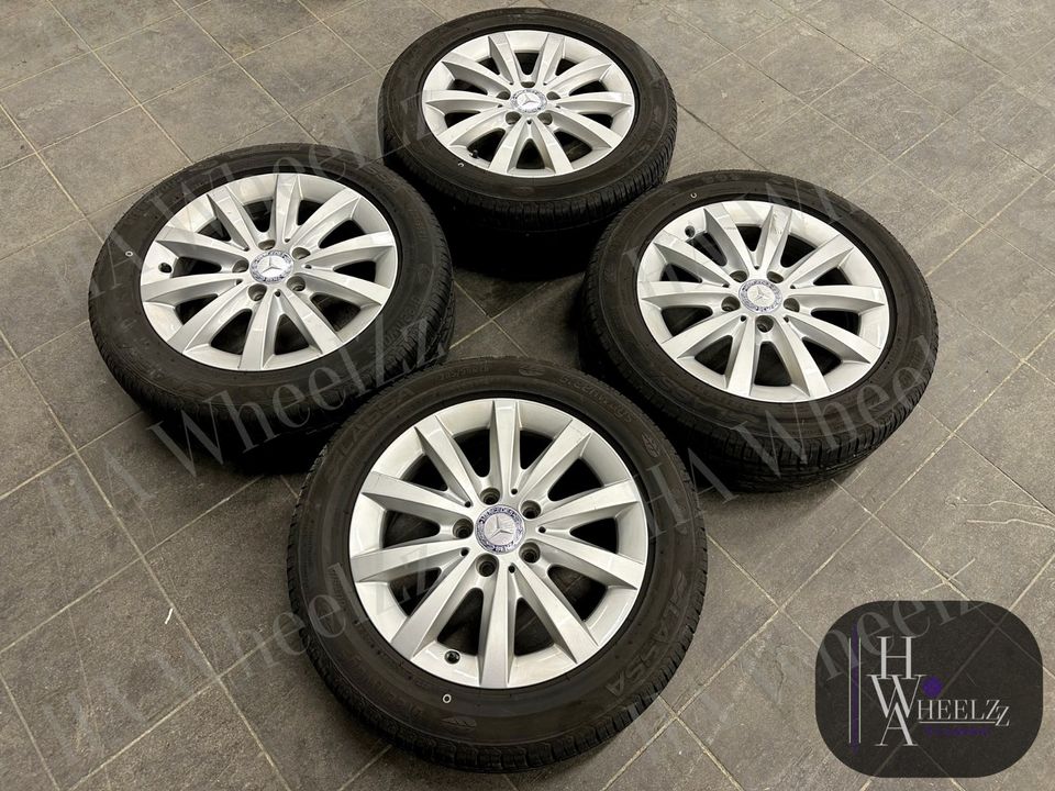 TOP Mercedes B-Klasse W246 Original Alufelgen Sommerräder ➡️ 205/55 LASSA Sommerreifen 7mm 16 Zoll ET49 5x112 Felgen ➡️ Reifen Sommer Räder Alu Felgen R16 W245 A CLA W176 X117 W117 W245G auto silber in Bünde