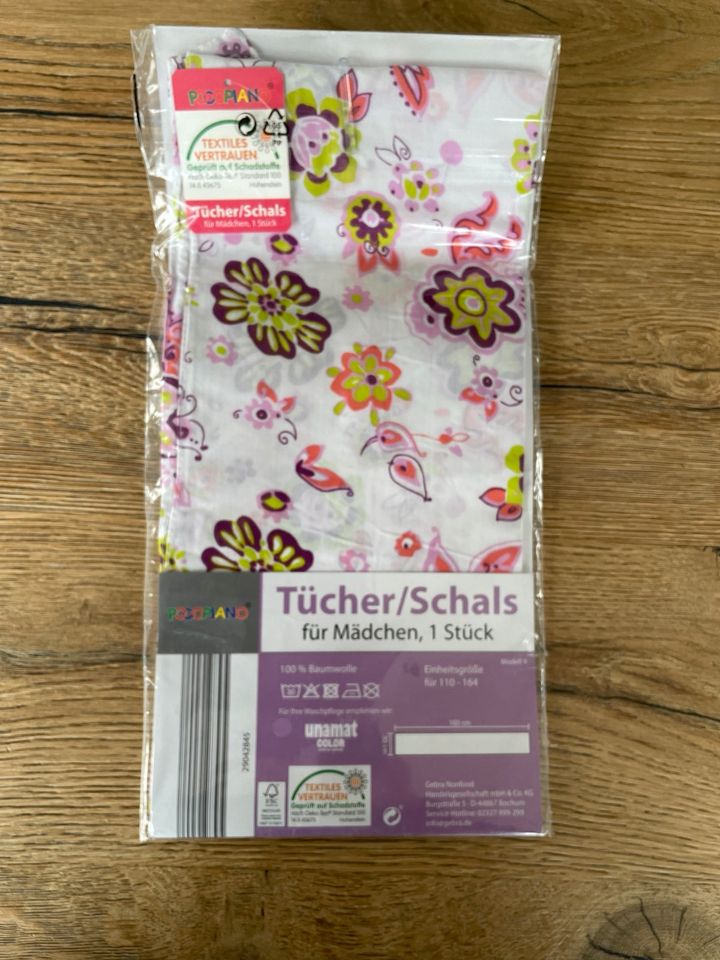 *NEU* Mädchen Schal Tuch weiß mit Blumen in Bischoffen