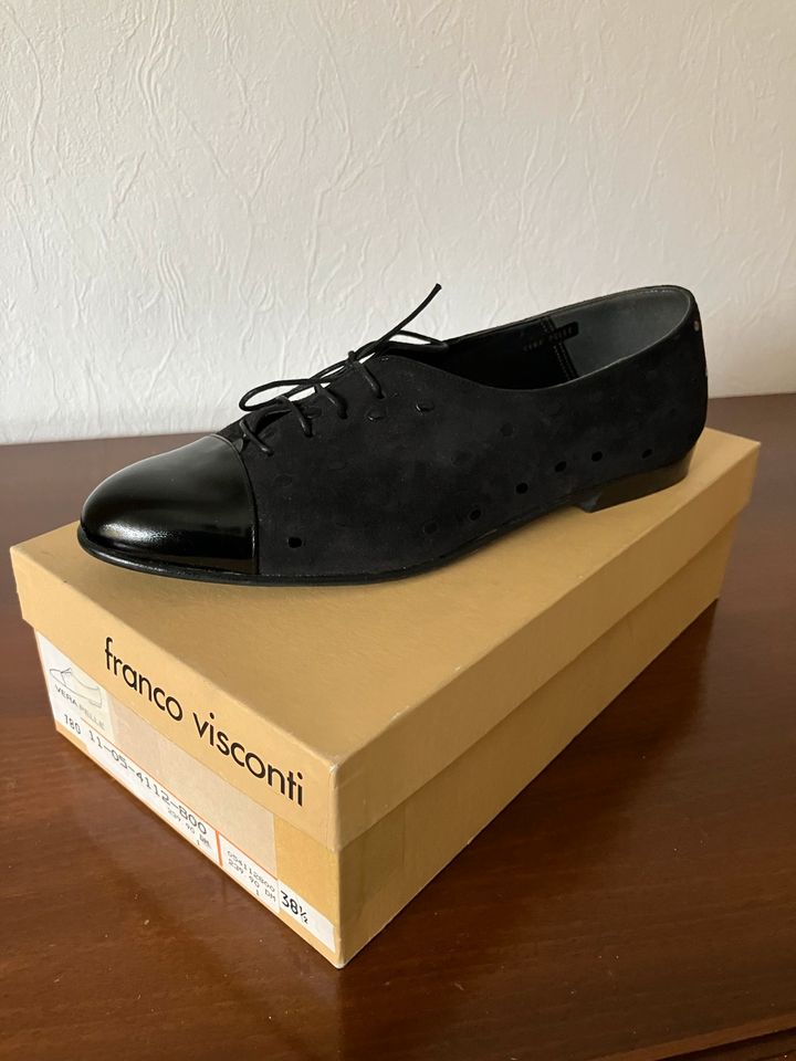 FRANCO VISCONTI Schuhe 38,5 Halbschuhe VERA PELLE schwarz Leder in Berlin