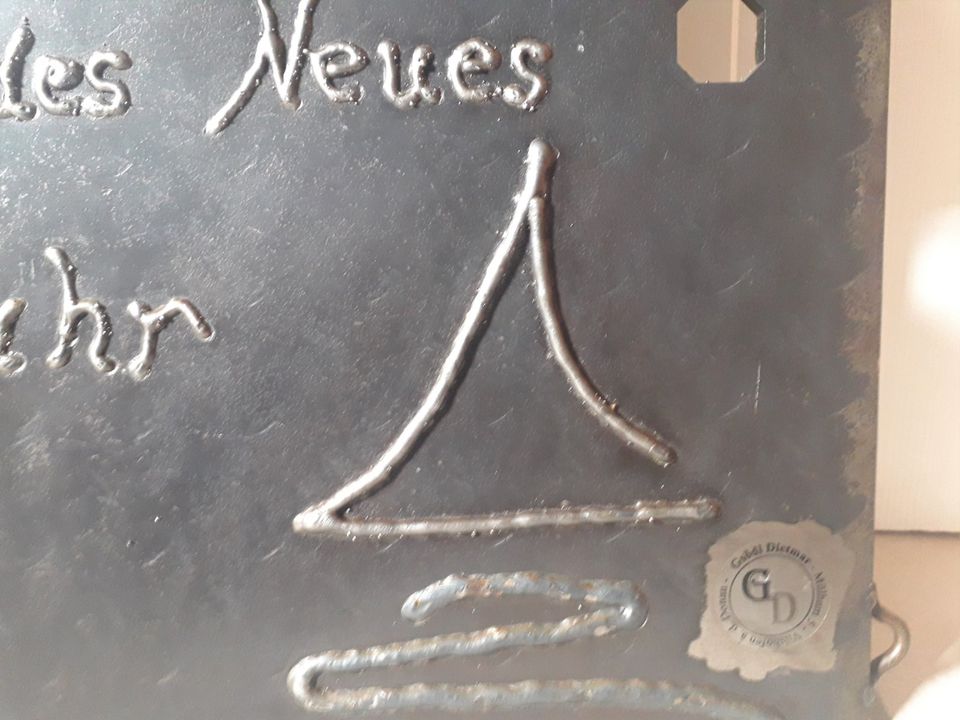 Frohe Weihnachten Metall Platte Tafel Schweißschrift Unikat in Tiefenbach Kr Passau