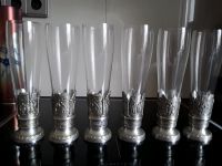 Vintage Biergläser mit Zinnmontur mundgeblasenes Glas guter Zust. Nordrhein-Westfalen - Brilon Vorschau