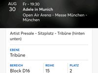 Ticket Adelle Munich 30.08.2024 Nordrhein-Westfalen - Arnsberg Vorschau