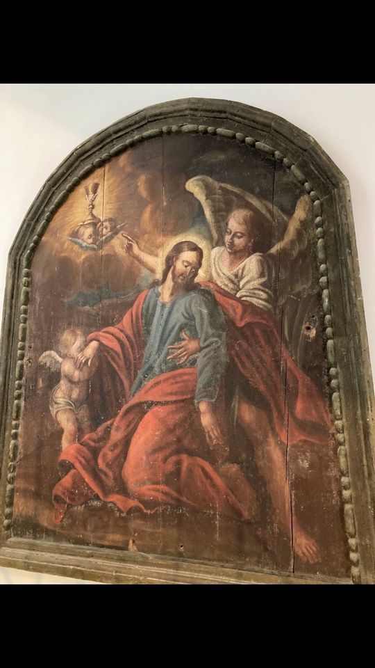 Sakrales Bild Kirche Altar Jesus Engel Gemälde auf Holz in Reinthal