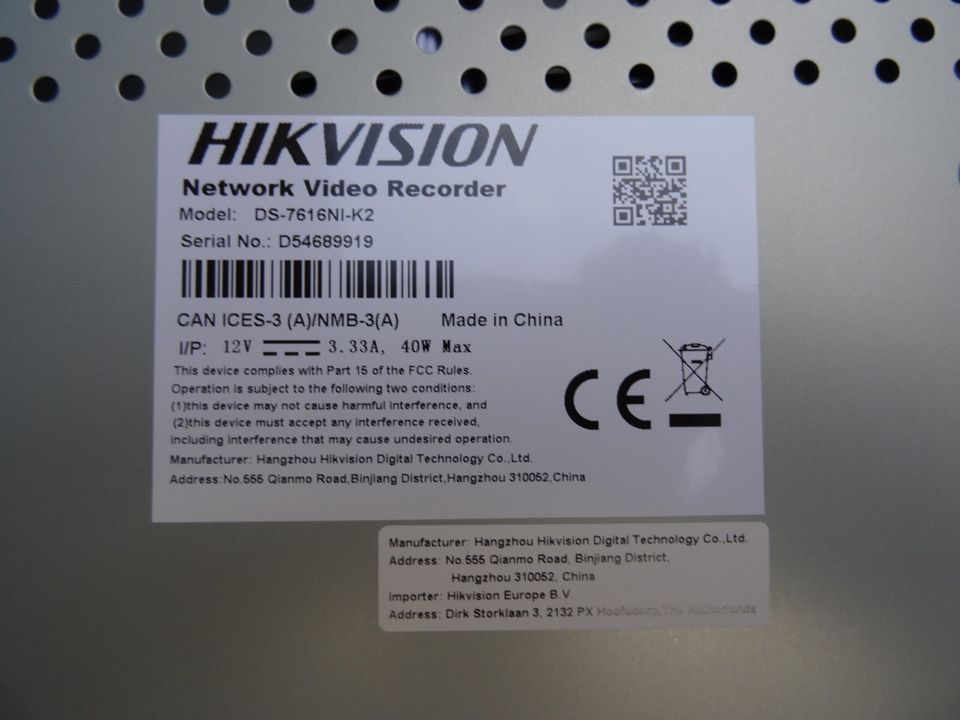 Hikvision NVR DS-7616NI-2K 16 Kanal Netzwerkrecorder in Reinhardshagen