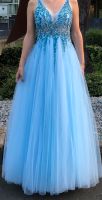 Abendkleid/Abiballkleid in Aqua blau mit Schlitz und Tüll Nordrhein-Westfalen - Bedburg Vorschau