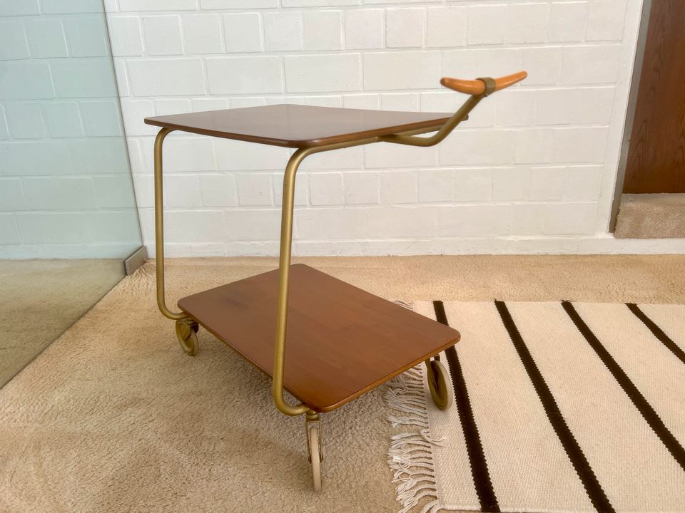 Teak Barwagen Servierwagen Mid Century Vintage Tisch Coffeetable in Hamburg