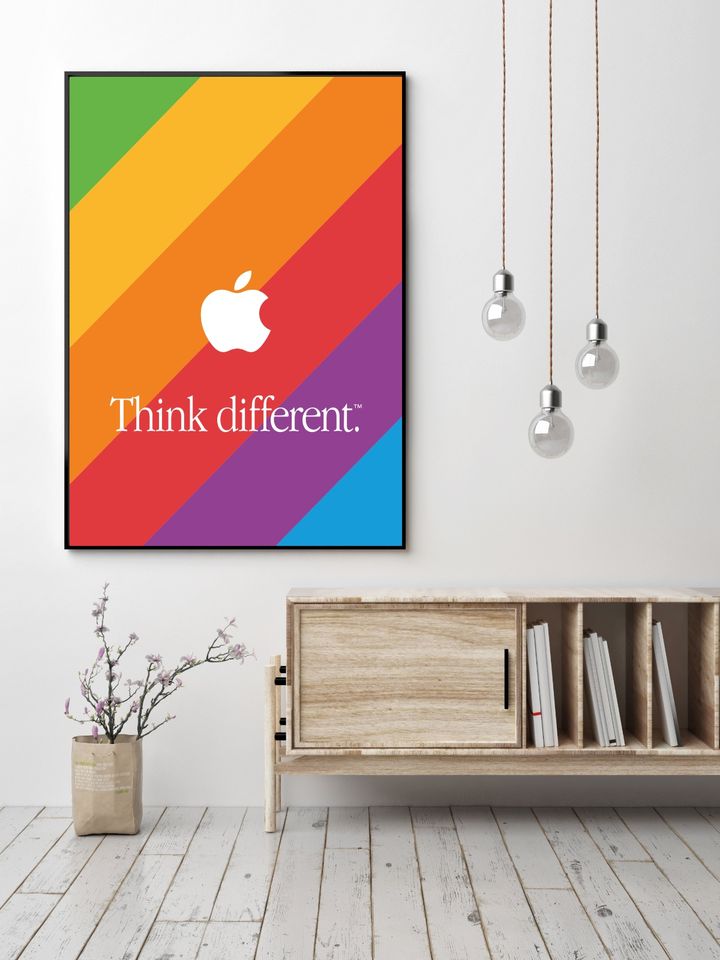 Apple Computers "Think different." LGBTQ Pride Poster Rainbow DIN in Bonn