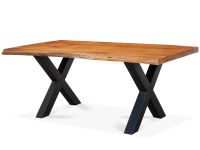 Esstisch mit Baumkante Tisch Massivholztisch  mit X-Gestell Niedersachsen - Wennigsen Vorschau