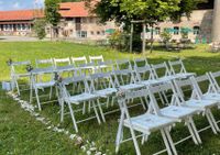 Klappstühle weiß ♥ mieten Freie Trauung Garten Hochzeit Verleih Niedersachsen - Edemissen Vorschau