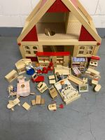 Ein Puppenhaus aus Holz + Einrichtung und Figuren Hessen - Langen (Hessen) Vorschau