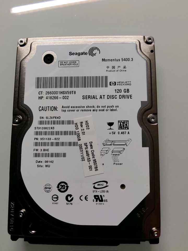 HDD Festplatte 120 GB in Flörsheim am Main