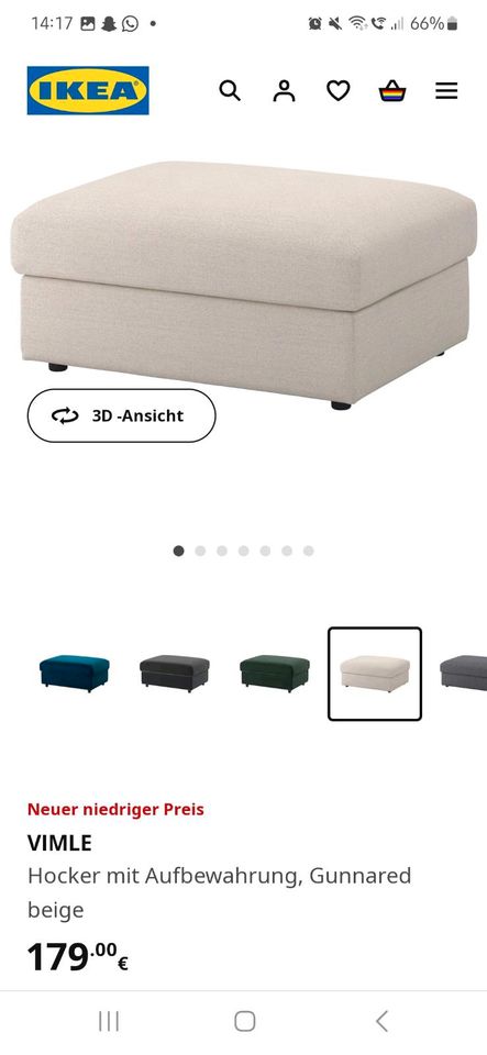 Dreier Sofa "vimle" mit passendem Hocker von Ikea Couch beige in Witzenhausen