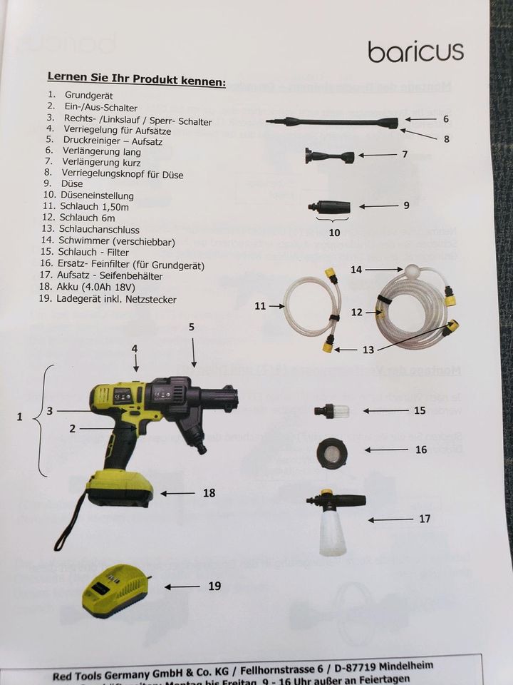 Druckreiniger von Baricus, inkl.Akku neu ,OVP in Grabfeld