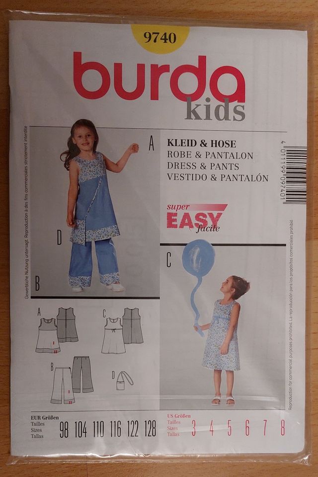 Schnittmuster burda kids easy young neu 9740 9411 7678 Kleid Hose in Berlin