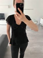 Zara T-Shirt schwarz mit Perlen Gr. M Duisburg - Rumeln-Kaldenhausen Vorschau