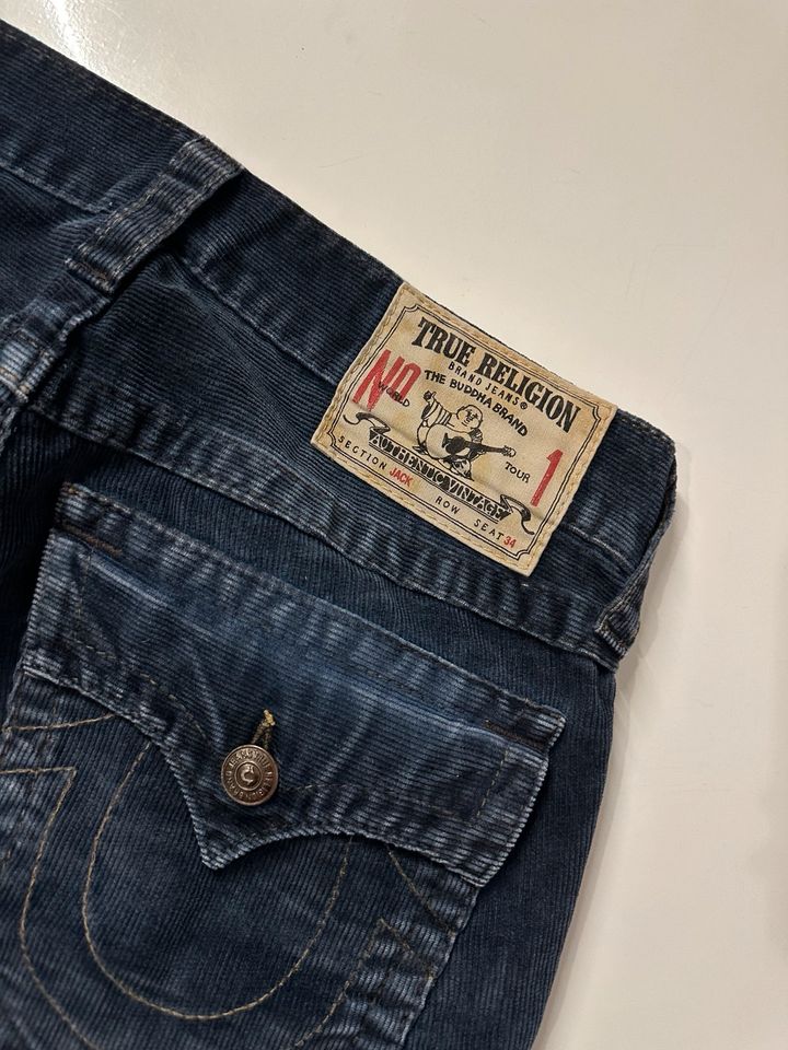 Vintage True Religion Hose destressed Kord blau patches 30 L Rar in Berlin