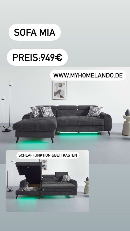 Sofa Couch Wohnlandschaft L Form mit Funktionen in Delmenhorst