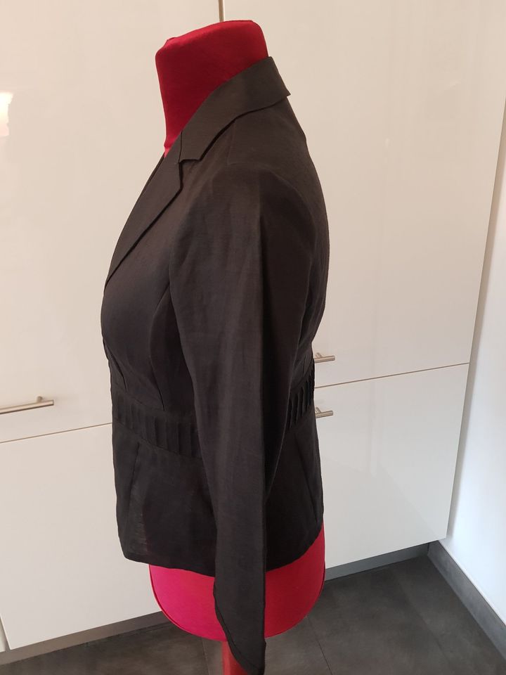 Marco Pecci Blazer 100% Leinen M Faltenelement schwarz in Essen