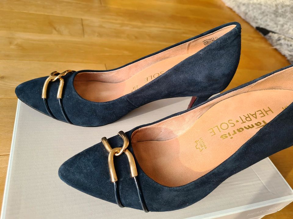 Tamaris Damen Pumps Heart Sole Highheels 39 Navy blau in Geltendorf