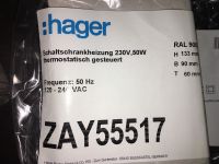 Hager Schaltschrankheizung ZAY55517 Type CSF 060 Chemnitz - Erfenschlag Vorschau