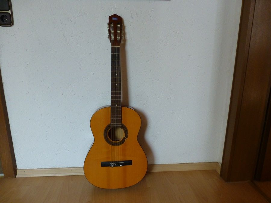 Wandergitarre mit gepolsterter Tasche wenig bespielt in Fischach