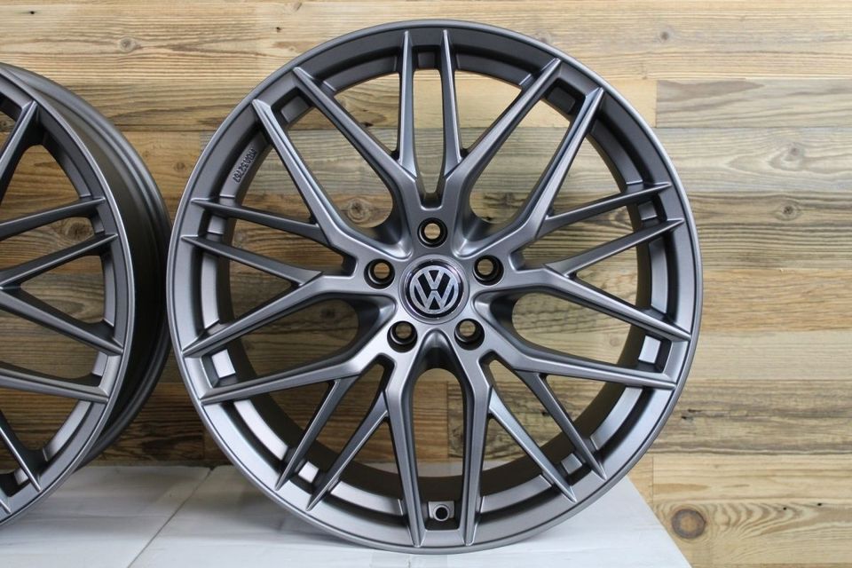 Damina DM08 18 Zoll Felgen für VW Golf 5 6 7 8 Passat Scirocco Arteon Phaeton Sharan GTI GTD GTE egolf 6R 7R 8R B5 B6 B7 B8 CC 3C 13 R 3H 3D 7N Sommerräder Winterräder silber Räder Reifen Volkswagen in Neckarsulm