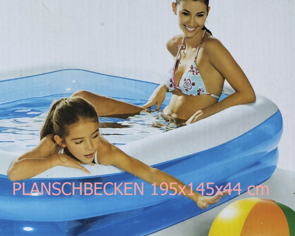CRIVIT BEACH PLANSCHBECKEN | 196 x 145 x 44 cm | XL Badespaß | 3+ in Süßen