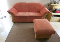 Rattan Sofa 2-Sitzer + Hocker, Terracotta Sachsen - Radebeul Vorschau