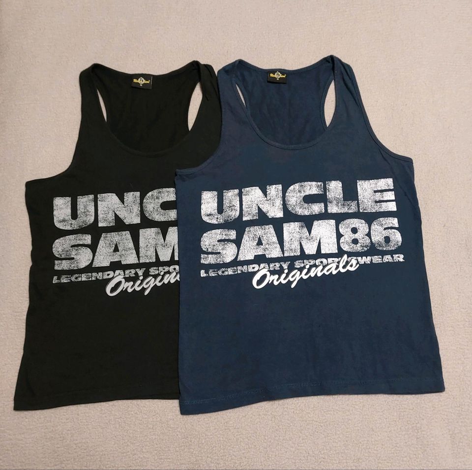 Uncle Sam Muskel/ Achselshirts schwarz und blau, in der Größe M.. in Schongau