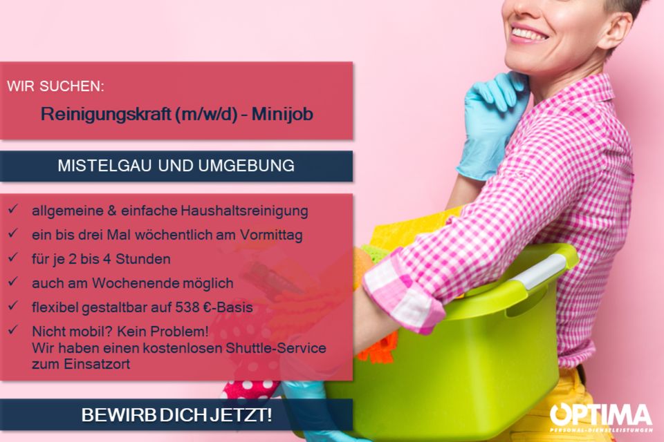 Reinigungskräfte Minijob-Basis gesucht! (m/w/d) in Bayreuth