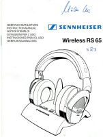 SENNHEISER Wireless RS 65 Betriebsanleitung Hannover - Kirchrode-Bemerode-Wülferode Vorschau