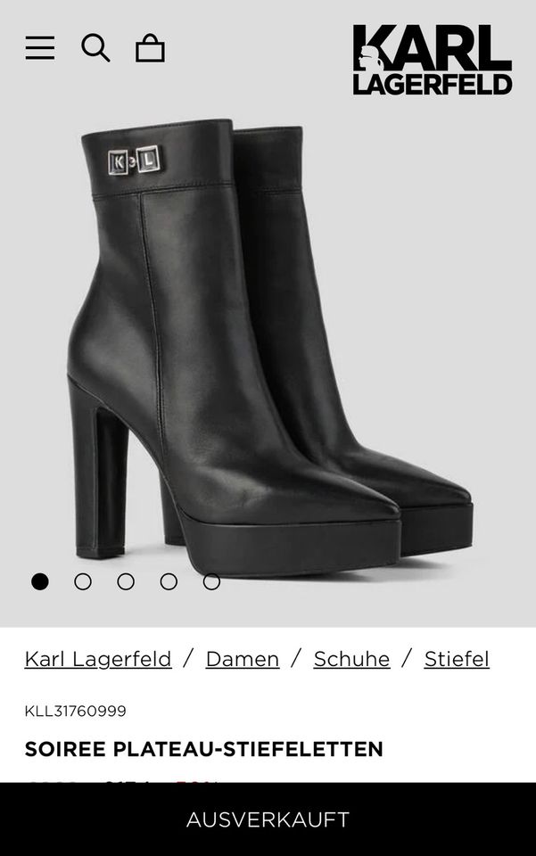 Karl Lagerfeld Stiefeletten Leder schwarz 39 NEU!!! in Aachen