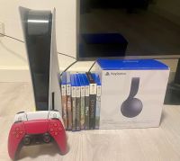 PS5 mit 8 Spielen, 2 Controllern + 1 Headset Hessen - Allendorf Vorschau