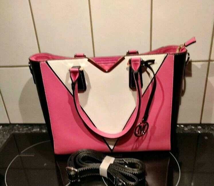 Damen Handtasche  pink weiß- schwarz Neu Frühling Sommer in Lörrach