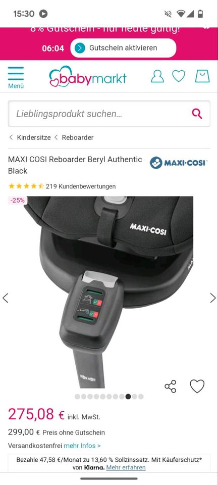 Maxi Cosi Reboarder Beryl Authentic Black in Meßkirch