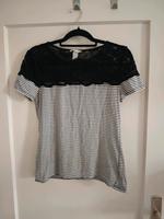 T Shirt H&M gestreift schwarz weiß spitze gr M Top Niedersachsen - Hildesheim Vorschau