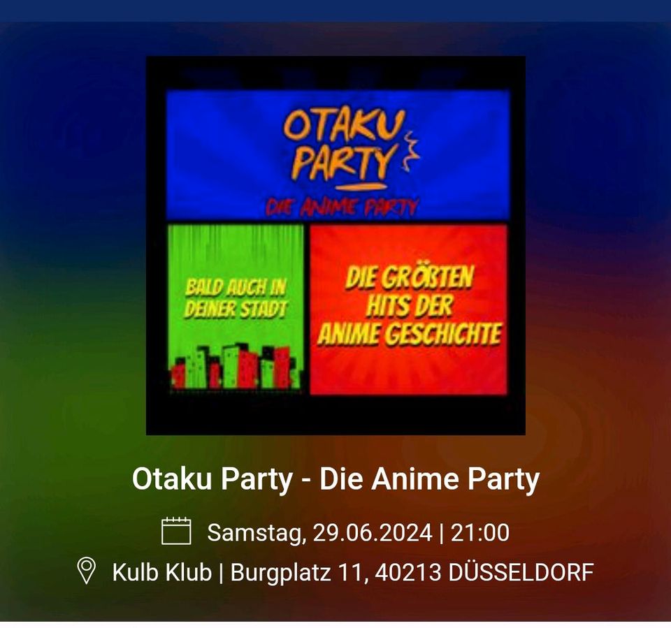 Tickets Otaku Party Düsseldorf 29.6 in Langenfeld
