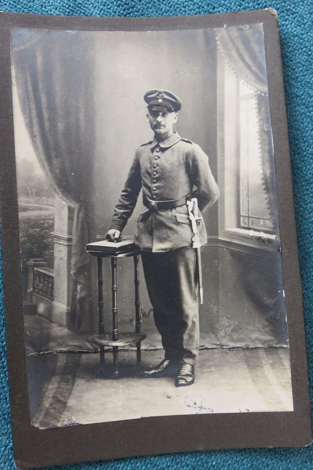 Altes Soldaten Foto auf Hartkarton 10 x 16 cm. in Eging am See