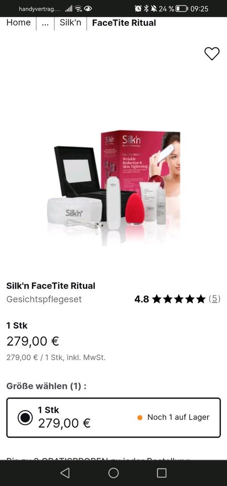 Silk'n FaceTite Ritual Gesichtspflegeset in Nürnberg (Mittelfr)