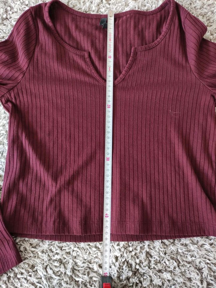 Leichter kurzer Pulli, LA-Shirt, Vero Moda, S, weinrot in Eschweiler