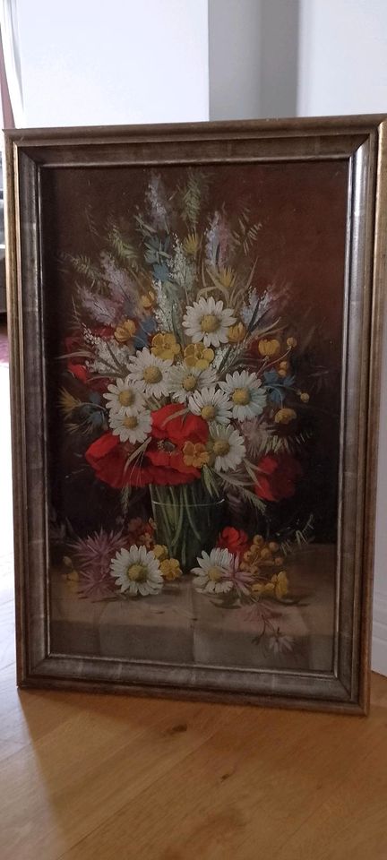 Altes Ölgemälde um 1900. Blumen Stilleben in Karlsruhe