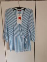 Neue Wickelbluse weiß/hellblau gestreift. Bayern - Goldbach Vorschau