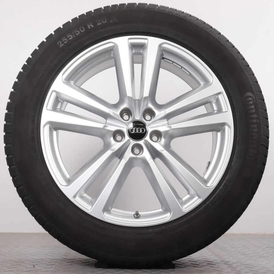 Winterräder 20 Zoll Audi Q7 SQ7 4M Original Felgen 4M0601025G Winterreifen 255/50R20 109H XL (Extra Load), AO (Audi-Original) Continental Conti Winter Contact TS 830 P 5-Doppelspeichen Silber 8x20ET28 in Gefell