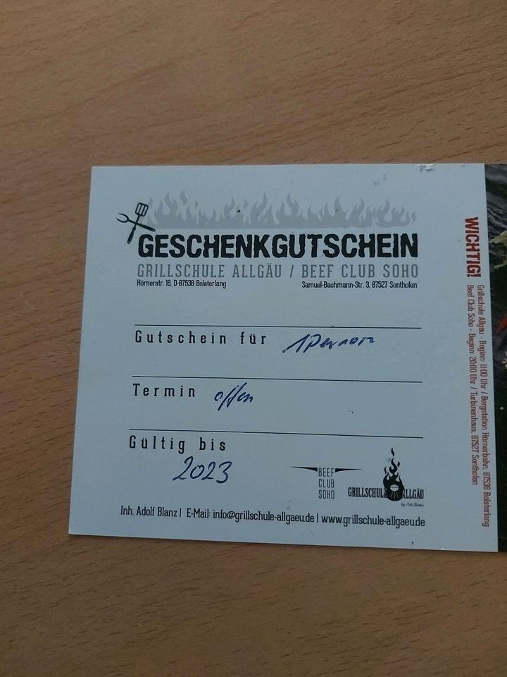 Grill Gutschein Weber Skipass Skiurlaub Ticket Allgäu Smoker in Lindenberg im Allgäu